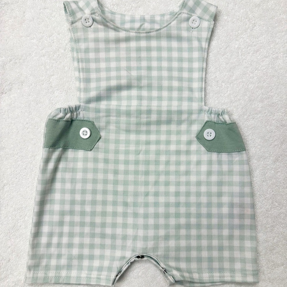 Abby & Evie Checkered Romper – 3 Months!